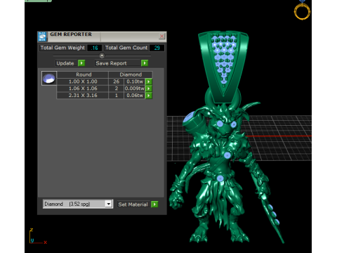 Modelo de joias 3D ultra-detalhado com pingente de guerreiro monstro dourado Modelo de Impressão 3D