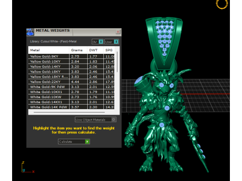 Modelo de joias 3D ultra-detalhado com pingente de guerreiro monstro dourado Modelo de Impressão 3D