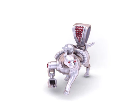 LGold Robo-Panther Pendant Futuristic 3D Jewelry Model 3D Print Model