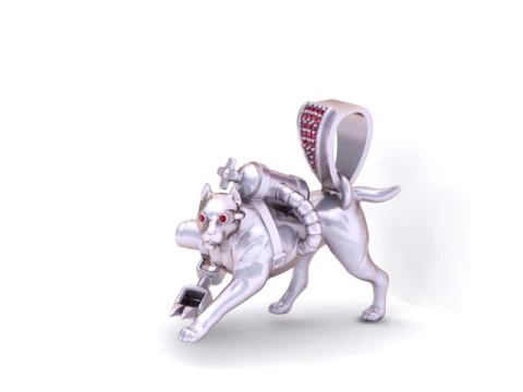 LGold Robo-Panther Pendant Futuristic 3D Jewelry Model 3D Print Model