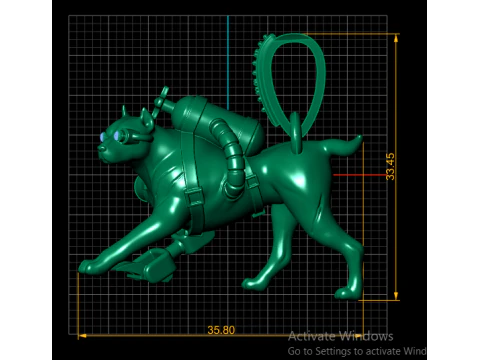 LGold Robo-Panther Pendant Futuristic 3D Jewelry Model 3D Print Model