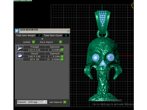 Liontin Wajah Penjahat Emas Model Perhiasan 3D Terperinci Model Cetak 3D