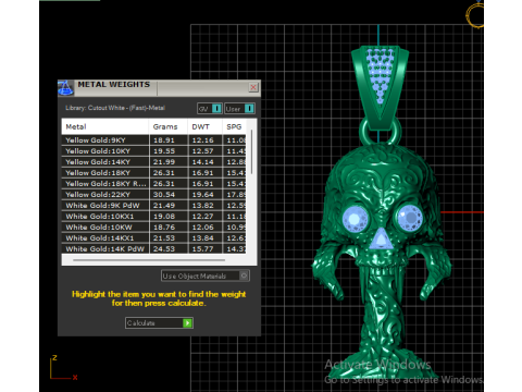 Liontin Wajah Penjahat Emas Model Perhiasan 3D Terperinci Model Cetak 3D