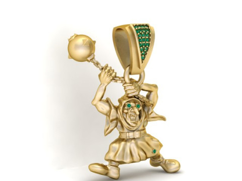 골든 고스트 펜던트 세련된 상세한 3D 쥬얼리 모델 3D 프린트 모델