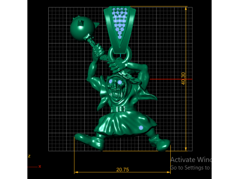 골든 고스트 펜던트 세련된 상세한 3D 쥬얼리 모델 3D 프린트 모델