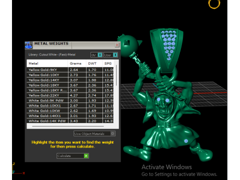 골든 고스트 펜던트 세련된 상세한 3D 쥬얼리 모델 3D 프린트 모델