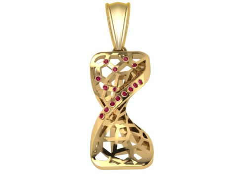 Model Cetak 3D Liontin Ruby Model Cetak 3D