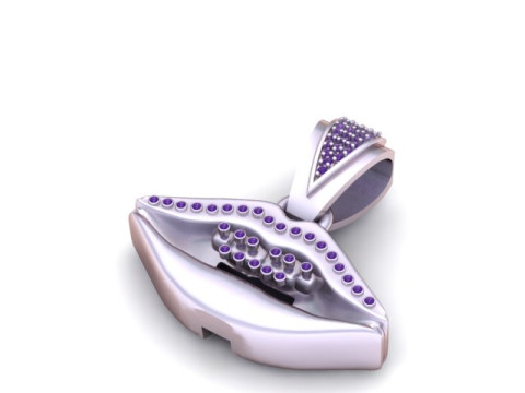 Modello stampabile 3D con ciondolo labbra dorate Modello di stampa 3D