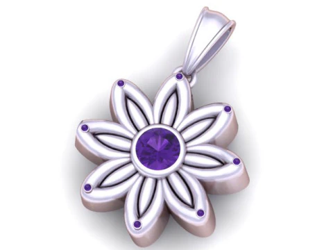 Golden Flower Pendant 3D Printable Model 3D Print Model