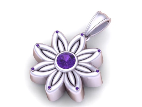 Golden Flower Pendant 3D Printable Model 3D Print Model