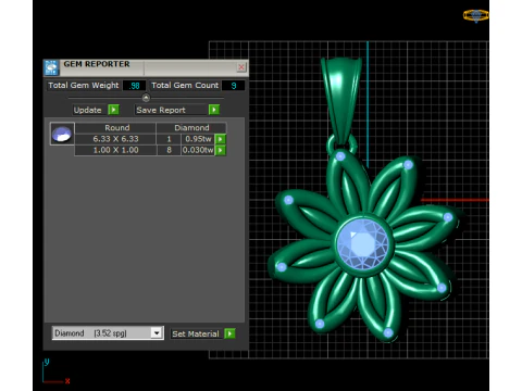 Golden Flower Pendant 3D Printable Model 3D Print Model