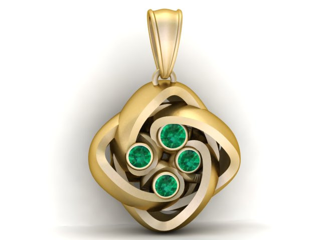 インターロック ノット ペンダント 3D 印刷可能モデル 3Dプリントモデル .c4d .max .obj .3ds .fbx .stl .blend 