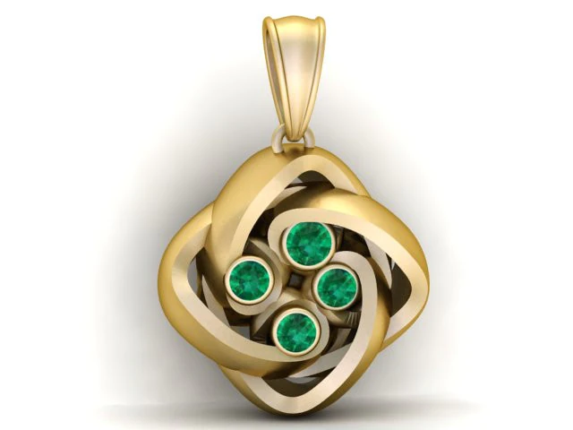 Interlocked Knot Pendant 3D Printable Model 3D Print Model .c4d .max .obj .3ds .fbx .stl .blend