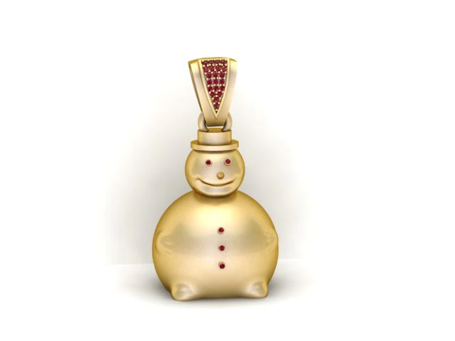 Snowman Pendant 3D Printable Model 3D Print Model .c4d .max .obj .3ds .fbx .stl .blend