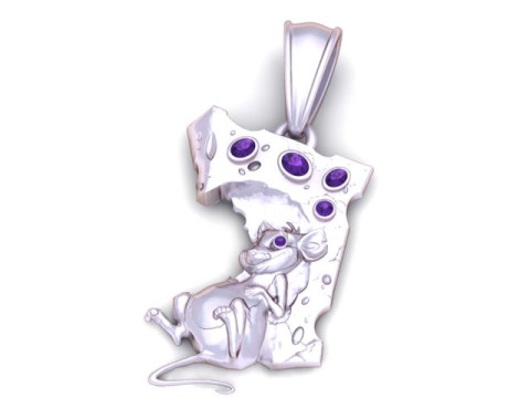 Fare ve Peynir Kolye 3D Yazdırılabilir Model 3D Baskı Modeli