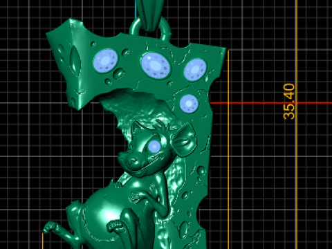 Mouse and Cheese Pendant 3D Printable Model 3D Print Model