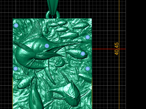 Pendentif poisson requin doré modèle imprimable en 3D Modèles 3D en vedette