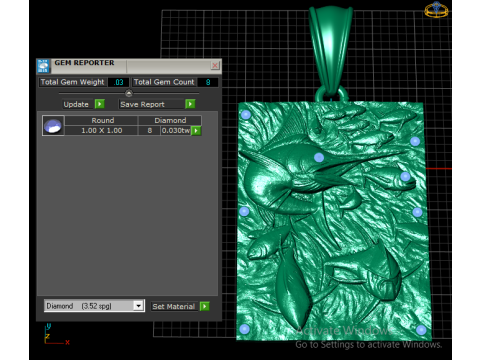 Pendentif poisson requin doré modèle imprimable en 3D Modèles 3D en vedette