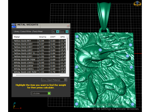 Pendentif poisson requin doré modèle imprimable en 3D Modèles 3D en vedette