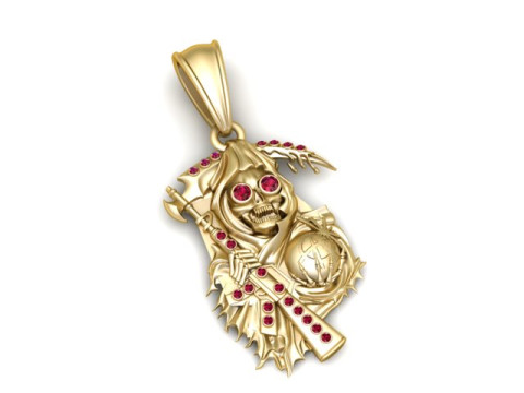 गोल्डन घोस्ट पेंडेंट 3डी प्रिंट करने योग्य मॉडल 3D प्रिंट मॉडल