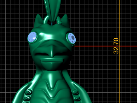 金色小恐龙吊坠 3D 打印模型 3D 打印模型