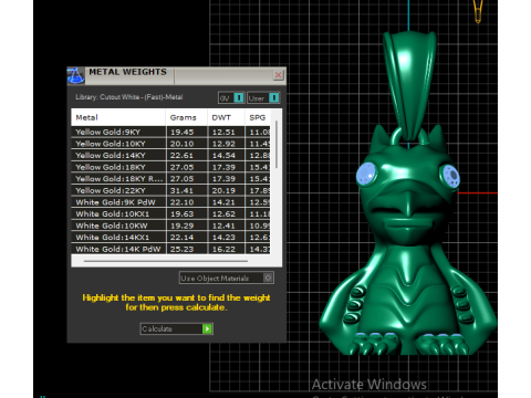 金色小恐龙吊坠 3D 打印模型 3D 打印模型