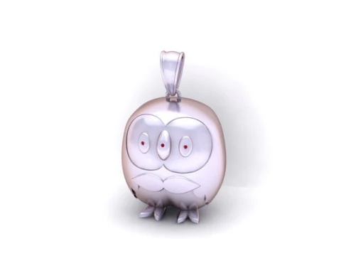 Golden Owl Pendant 3D Printable Model 3D Print Model