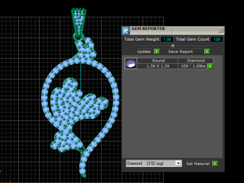 Ruby Floral Art Pendant 3D Jewelry Model 3D Print Model