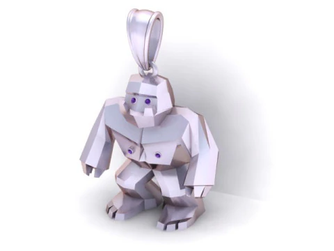 Golden Gorilla Pendant 3D Printable Model 3D Print Model