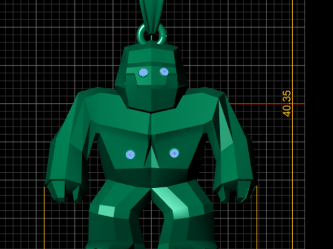ゴールデン ゴリラ ペンダント 3D 印刷可能モデル 3Dプリントモデル