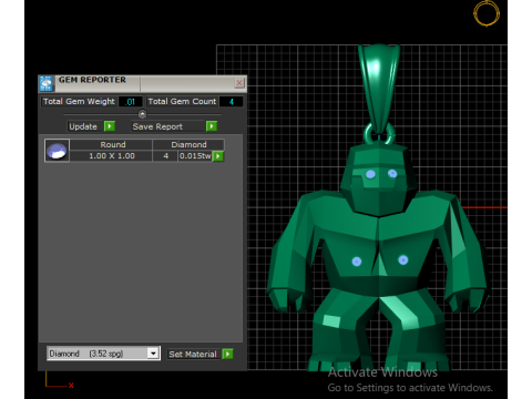 ゴールデン ゴリラ ペンダント 3D 印刷可能モデル 3Dプリントモデル