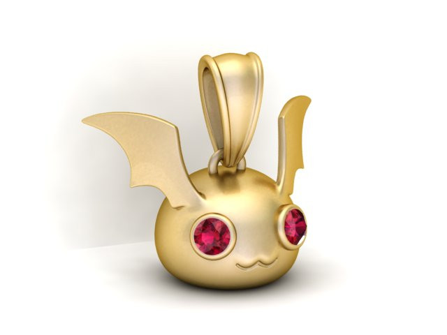 Golden Bat Pendant 3D Printable Model 3D Print Model .c4d .max .obj .3ds .fbx .stl .blend