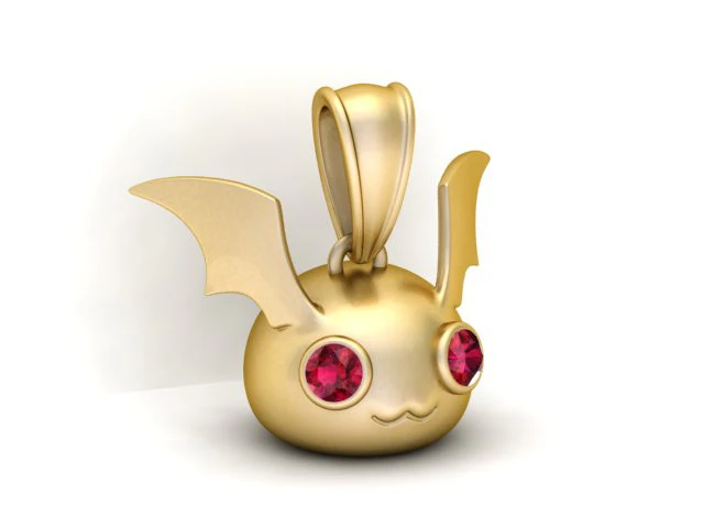 Golden Bat Pendant 3D Printable Model 3D Print Model .c4d .max .obj .3ds .fbx .stl .blend