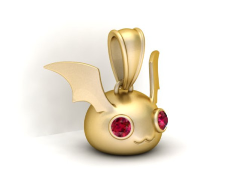 Model Cetak 3D Liontin Kelelawar Emas Model Cetak 3D