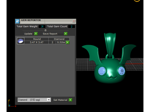 Model Cetak 3D Liontin Kelelawar Emas Model Cetak 3D