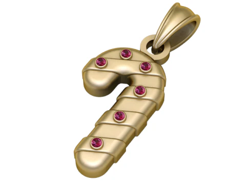 Candy Cane Pendant 3D Printable Model 3D Print Model