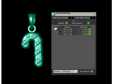 Zuckerstangen-Anhänger 3D-druckbares Modell 3D Druckmodell