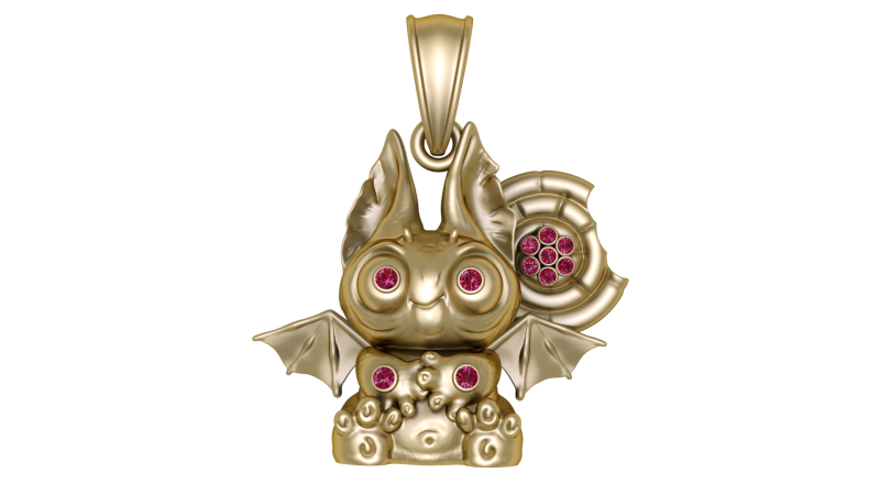 Cute Bat Creature Pendant 3D Printable Model 3D Print Model .c4d .max .obj .3ds .fbx .stl .blend 