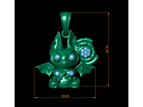 Cute Bat Creature Pendant 3D Printable Model 3D Print Model