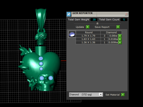 スパイク ハート スカル ペンダント 3D 印刷可能モデル 3Dプリントモデル