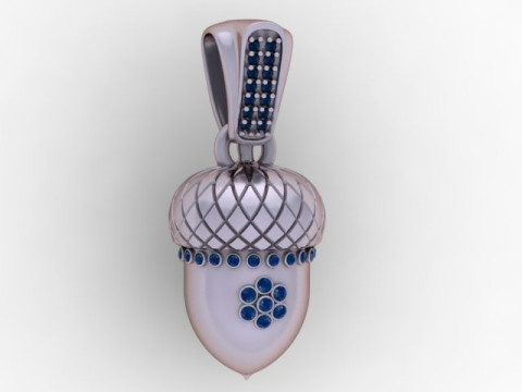 Golden Acorn Pendant 3D Printable Model 3D Print Model