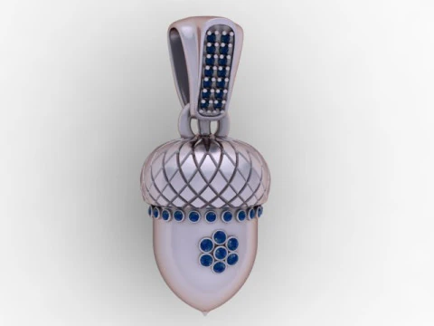 Golden Acorn Pendant 3D Printable Model 3D Print Model