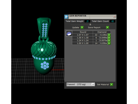 Golden Acorn Pendant 3D Printable Model 3D Print Model