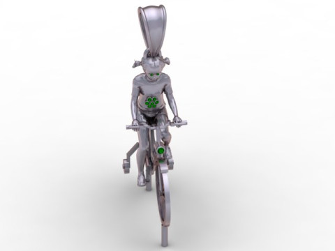 Man With Bicycle Pendant 3D Printable Model 3D Print Model