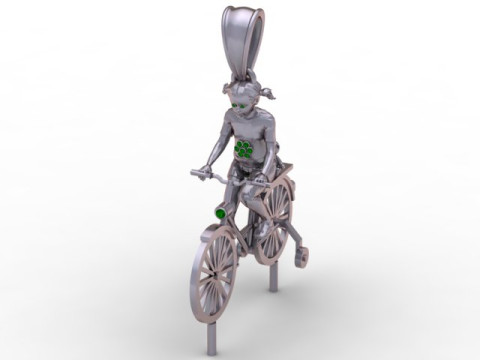 Man With Bicycle Pendant 3D Printable Model 3D Print Model