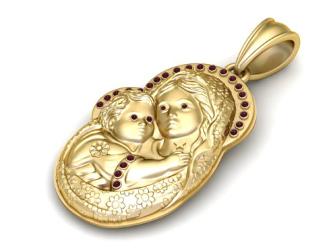 Mother and Baby Pendant 3D Printable Model 3D Print Model