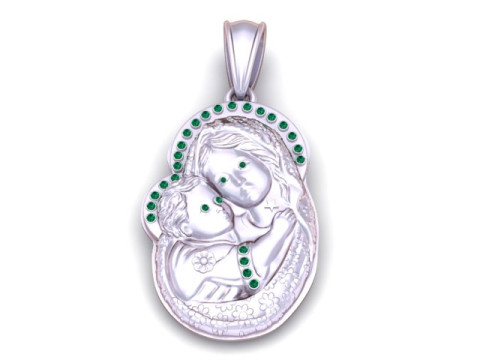 Mother and Baby Pendant 3D Printable Model 3D Print Model
