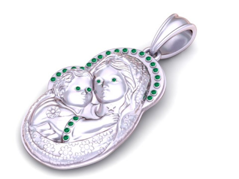 Mother and Baby Pendant 3D Printable Model 3D Print Model