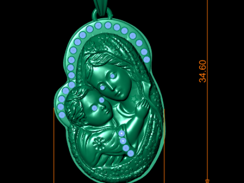 Mother and Baby Pendant 3D Printable Model 3D Print Model