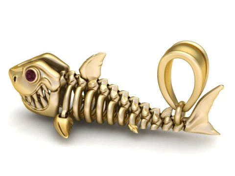 Skeleton Fish Pendant 3D Printable Model 3D Print Model